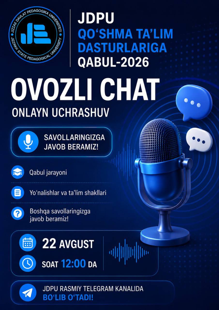Qo‘shma ta’lim dasturlari bo‘yicha savollarga ovozli chatda javob berildi